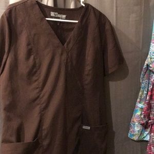 Greys anatomy  brown scrub top